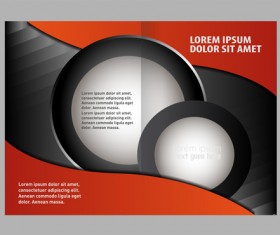 Black with red brochure cover template vector 02