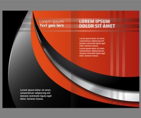 Black with red brochure cover template vector 03