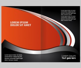 Black with red brochure cover template vector 04