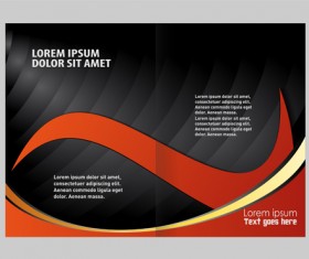 Black with red brochure cover template vector 05