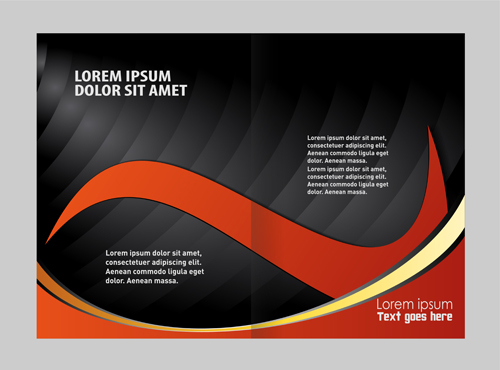 Black with red brochure cover template vector 05