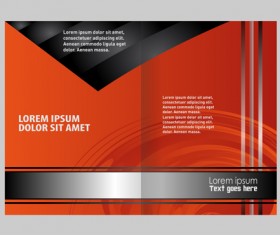 Black with red brochure cover template vector 06