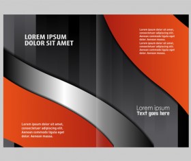 Black with red brochure cover template vector 07