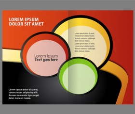 Black with red brochure cover template vector 08