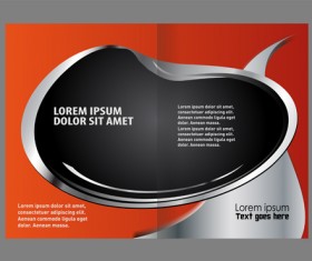 Black with red brochure cover template vector 09