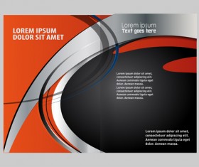 Black with red brochure cover template vector 10