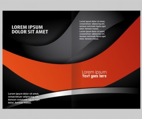 Black with red brochure cover template vector 11