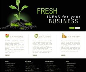 Black with white styles website template vector