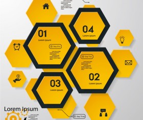 Black with yellow business background vector 01