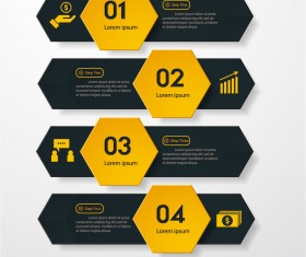 Black with yellow business background vector 03