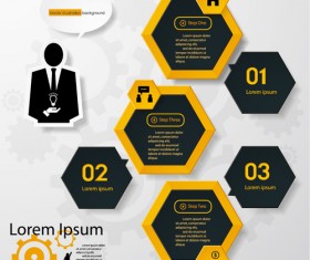Black with yellow business background vector 04