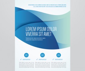 Blue style corporate brochure cover design vector 01
