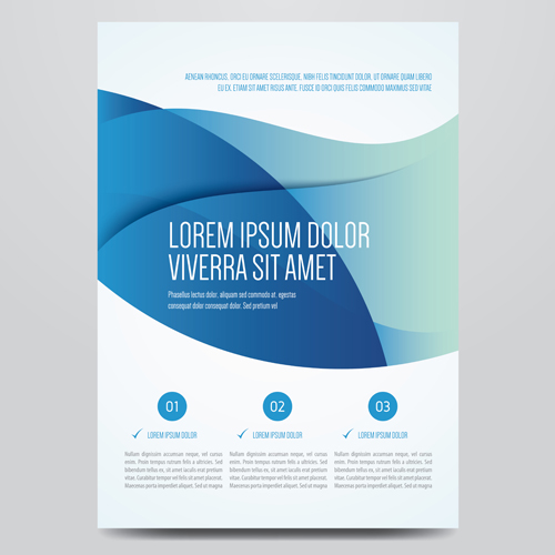 Blue style corporate brochure cover design vector 01 free download