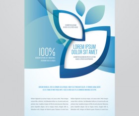 Blue style corporate brochure cover design vector 02