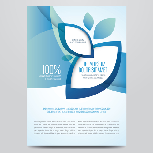 Blue style corporate brochure cover design vector 02