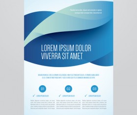 Blue style corporate brochure cover design vector 03