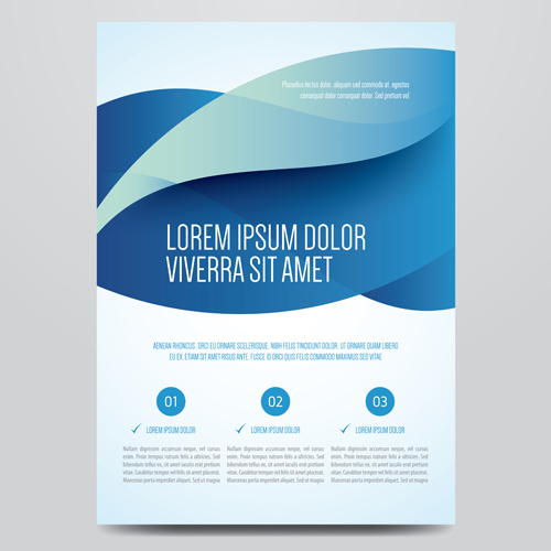 Blue style corporate brochure cover design vector 03