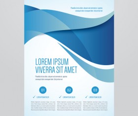Blue style corporate brochure cover design vector 04