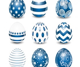 Blue styles easter egg vectors
