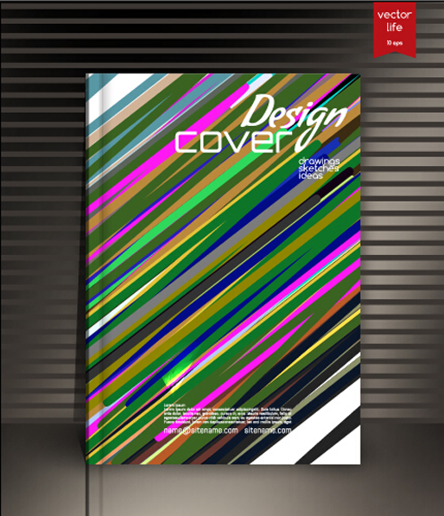 Book cover modern design vector 01