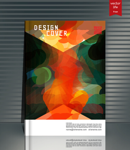 Book cover modern design vector 06