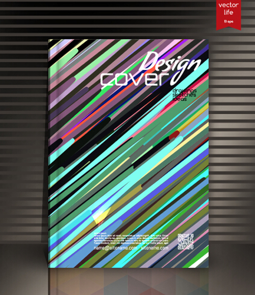 Book cover modern design vector 07