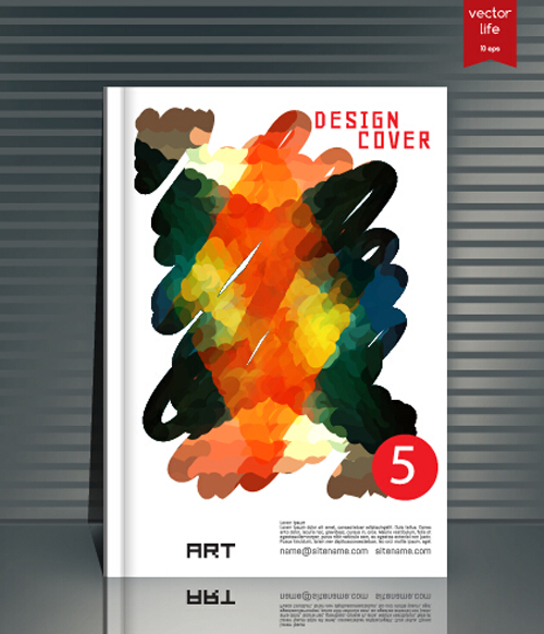 Book cover modern design vector 15