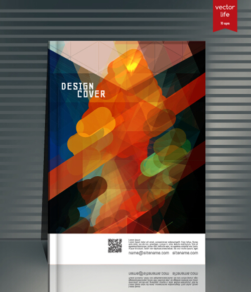Book cover modern design vector 16