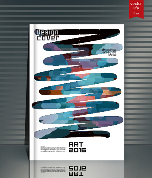 Book cover modern design vector 18