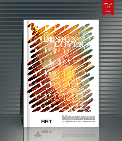 Book cover modern design vector 19