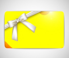 Bow with business cards shiny vector 01