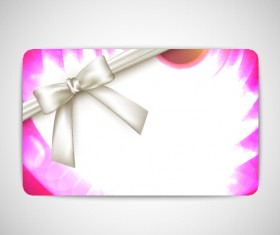Bow with business cards shiny vector 02