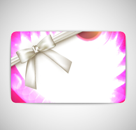 Bow with business cards shiny vector 02