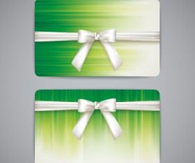 Bow with business cards shiny vector 05