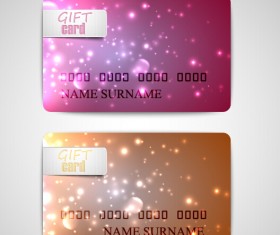 Bow with business cards shiny vector 06