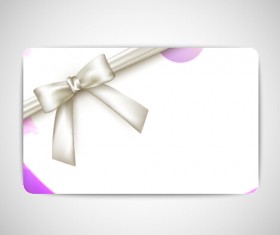 Bow with business cards shiny vector 07