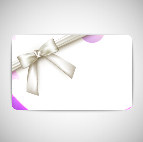 Bow with business cards shiny vector 07