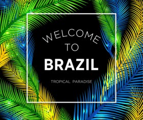Brazil tropical paradise background vector 01