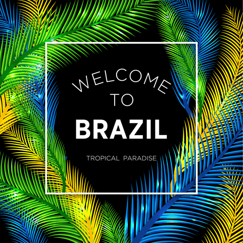Brazil tropical paradise background vector 01