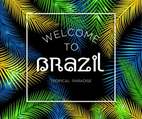 Brazil tropical paradise background vector 02