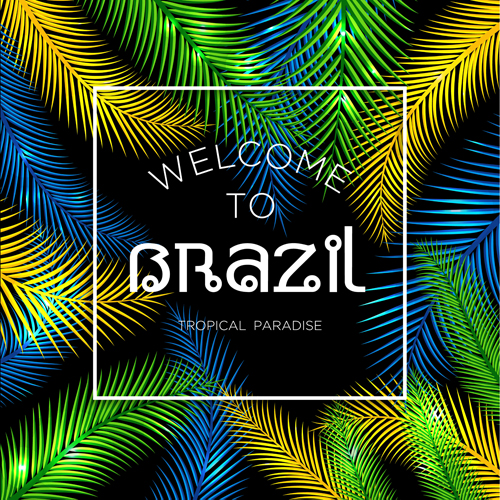 Brazil tropical paradise background vector 02