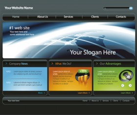 Business website template dark styles vector