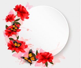 Butterflies art background vector graphics 02