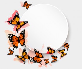 Butterflies art background vector graphics 03