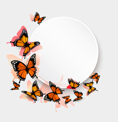 Butterflies art background vector graphics 03