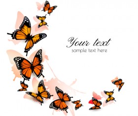 Butterflies art background vector graphics 04