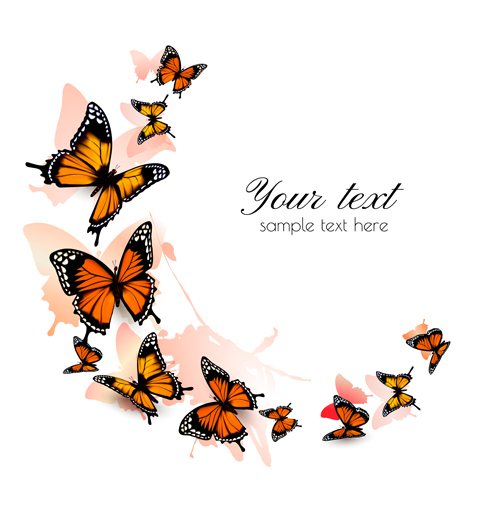 Butterflies art background vector graphics 04 free download