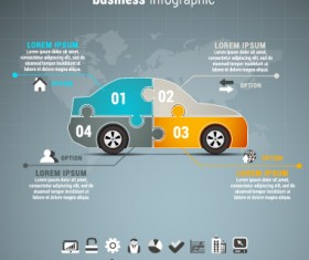Car business infographic vector material