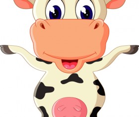 Cartoon baby cow vector illustration 03