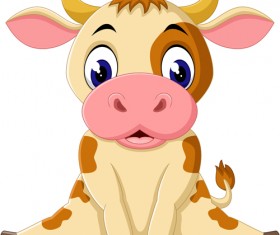 Cartoon baby cow vector illustration 07